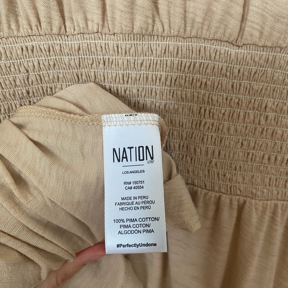 NWT Nation Ltd Martine Casual Peasant Dress in Almond Milk size Small - Picture 7 of 9